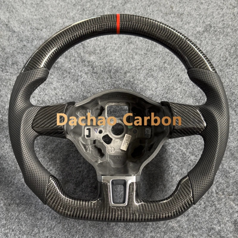 Real Carbon Fiber Steering Wheel For Volkswage VW Golf 6 6R GTI High Quality Leather Custom Style