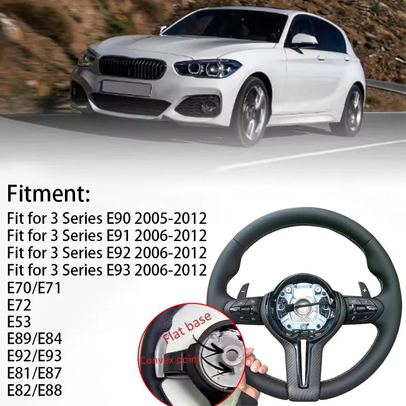 Suitable for BMW F10 F20 F30 F31 F80 M1 M2 M3 E70 E90 all leather Black Knight steering wheel, newly upgraded