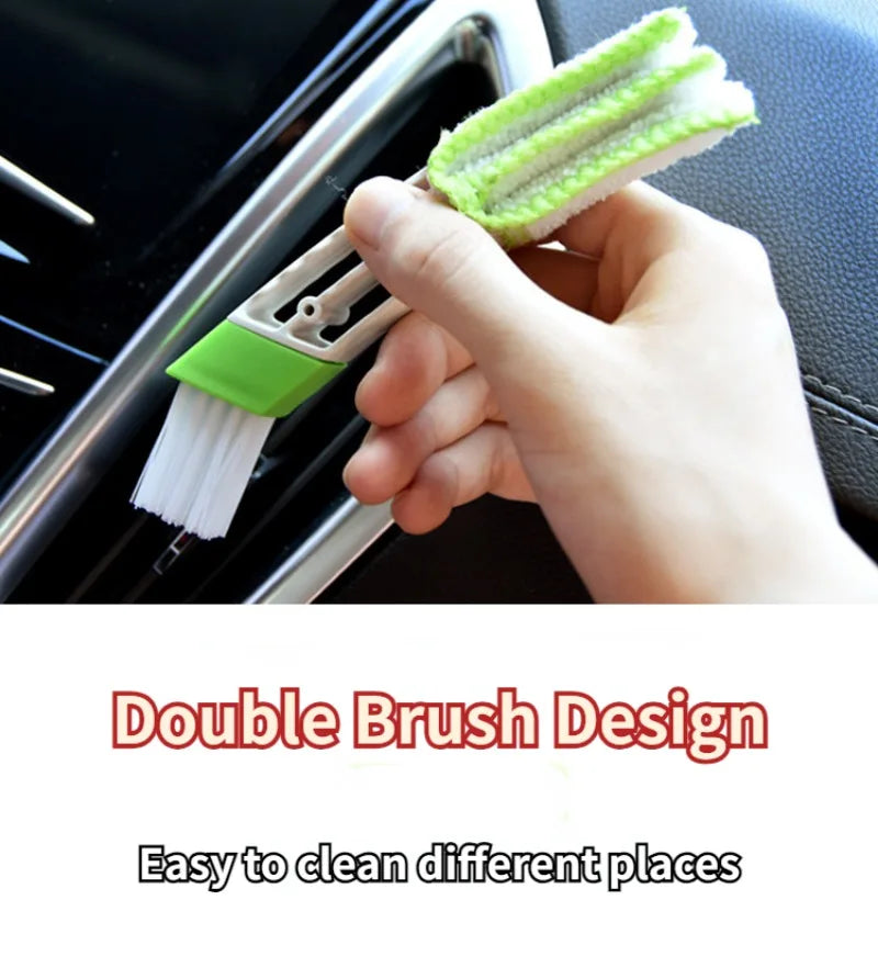 Double Ended Mini Dust Blind Cleaner, Car Vent Window Blind Detail Brush, Keyboard Cleaner, Hand Held Magic Brush Blind Duster