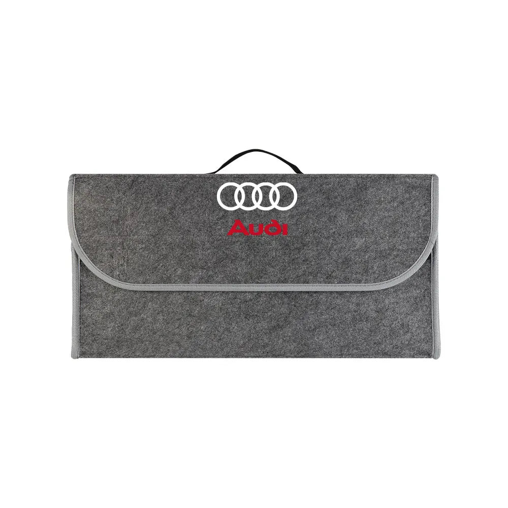 Car Emblem Trunk Organizer Storage Box Auto Interior Stowing Tidying Accessories For Audi SlineA4 B8 A3 8P A6 C7 8V B6 B7 TT RS