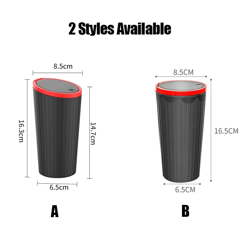 Car Trash Bin Can Mini Auto Dust Organizer Car Interior Rubbish Bag Garbage Container Storage Box Bucket Auto Accessories