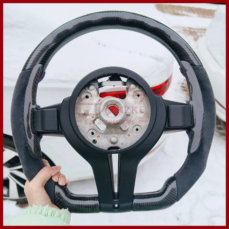 for BMW F30 F10 F31 F20 E90 adopts genuine carbon fiber and sports steering car accessories//M logo steering wheel is suitable