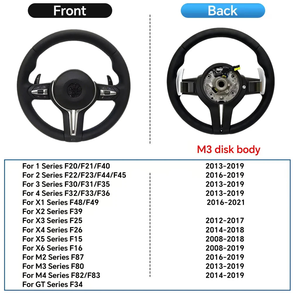 Interior Leather Replacement M Steering Wheel Suitable For BMW F20 F22 F23 F30 F33 F34 X1 F48 X5 F15 X3 F25 M3 F80 E90 E70 E84
