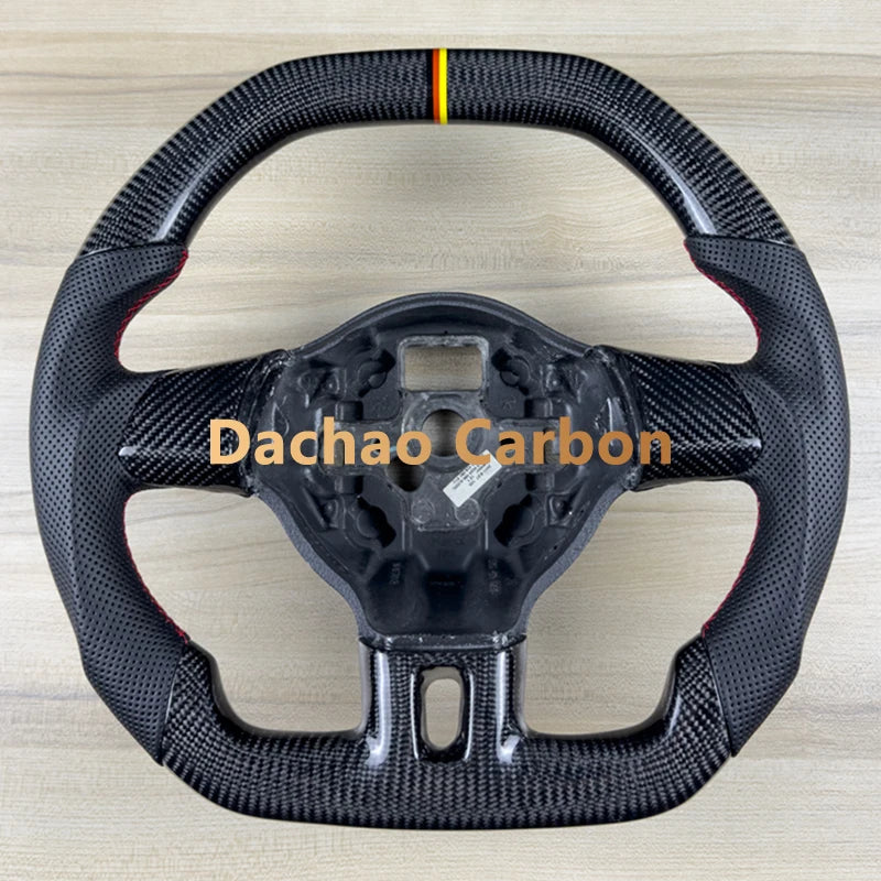 Real Carbon Fiber Steering Wheel For Volkswage VW Golf 6 6R GTI High Quality Leather Custom Style