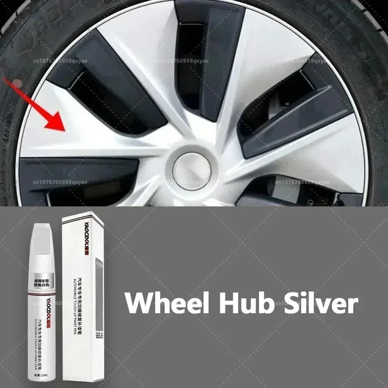 Suitable for Tesla paint retouching pen Pearl white deep sea Blue Tesla wheel repair special retouching pen set