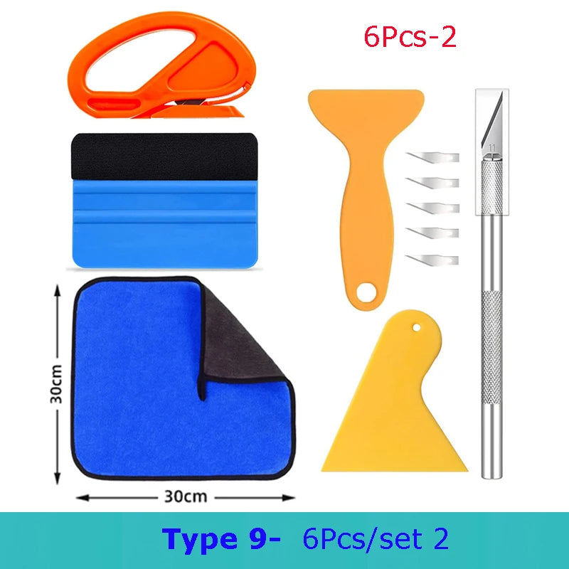 Car Wrapping Tools Kit Vinyl Scraper Cutter Film Squeegee Vinyl Spatulas Wrap Foil Tool Window Tinting Tools Car Accessories