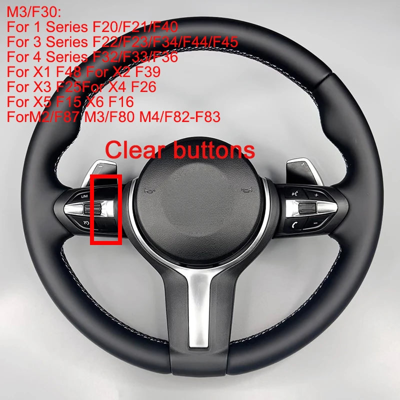 Interior Leather Steering Wheel For BMW 3 5 Series F10 F15 F20 F22 F30 F32 F36 F80 F82 M3 M4 M5 E90 E70 M Sport Steering Wheel