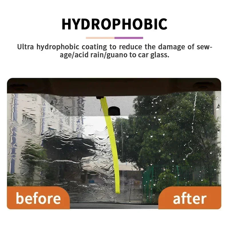 Car Hydrophobic Coating Anti-rain Water Repellent of Windshield Rearview Mirror Glass Spray Rainproof Agent Cleaning Tool