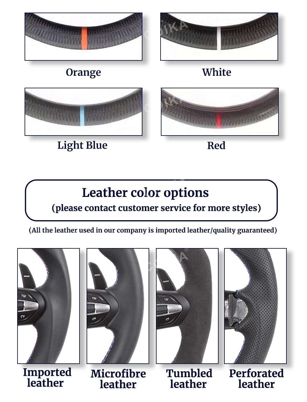 Interior Leather Replacement M Steering Wheel Suitable For BMW F20 F22 F23 F30 F33 F34 X1 F48 X5 F15 X3 F25 M3 F80 E90 E70 E84