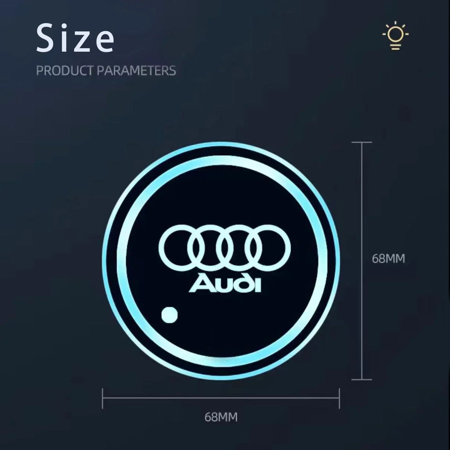 7 Color LED Car Cup Holder Light Luminous Coaster Water Cup Pad For Audi Sline A3 A4 A5 A6 A7 A8 Q3 Q5 Q7 S3 S4 S5 S6 S7 B6 B7