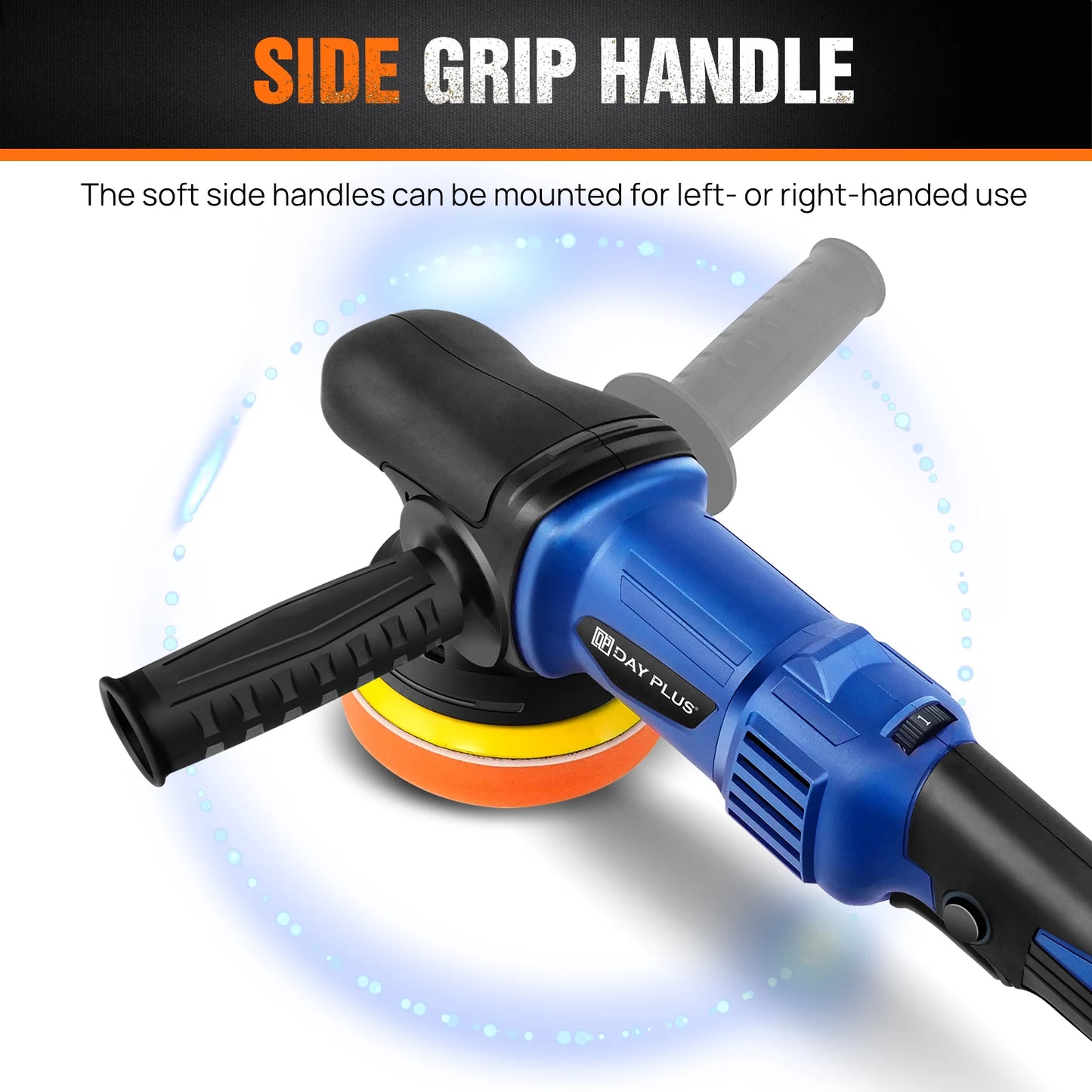 DayPlus Polisher 5000W Dual Action Car Polisher, Random Orbital Polisher Car Buffer Polisher 6 Variable Speed for car Detailing