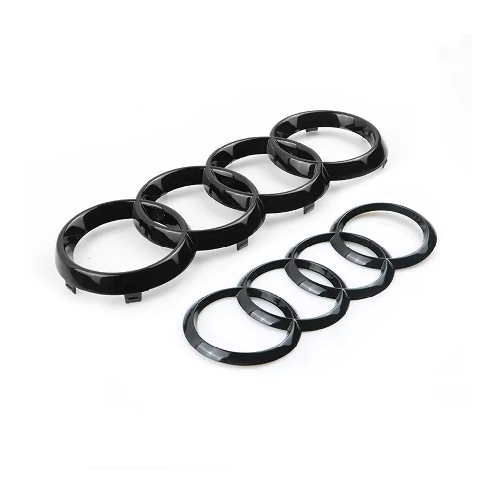 3D ABS Car Front Grille Rear Trunk 4 Ring Emblem Auto Decoration Accessories For Audi  A3 A5 A4L A4 A1 A6L A7 A7L Q3 Q5 Supercar