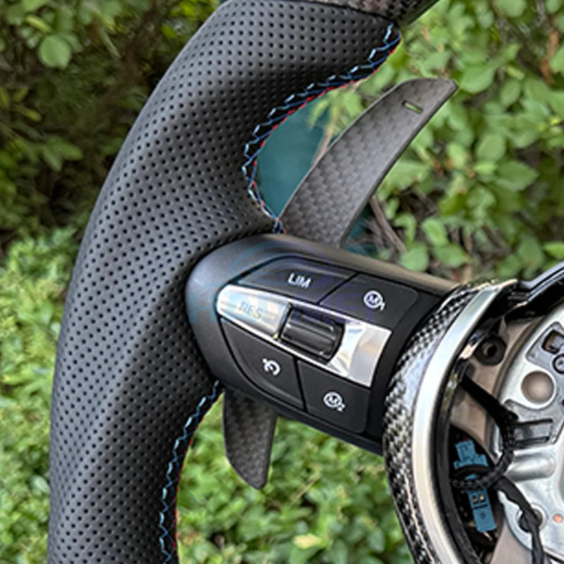 Suitable for BMW 3/4/5/X5 series F30 F10 F15 F20 F34, carbon fiber steering wheel with carbon fiber magnetic paddles, pure carbo