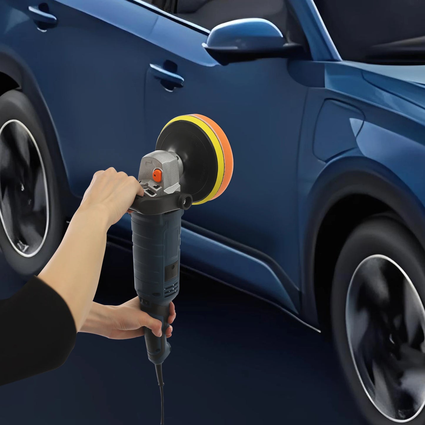 1580W Car Polisher 7-Speed 500-3300 RPM for Auto Detailing, EU Plug, Household Polishing Machine, Car Polishing Machine