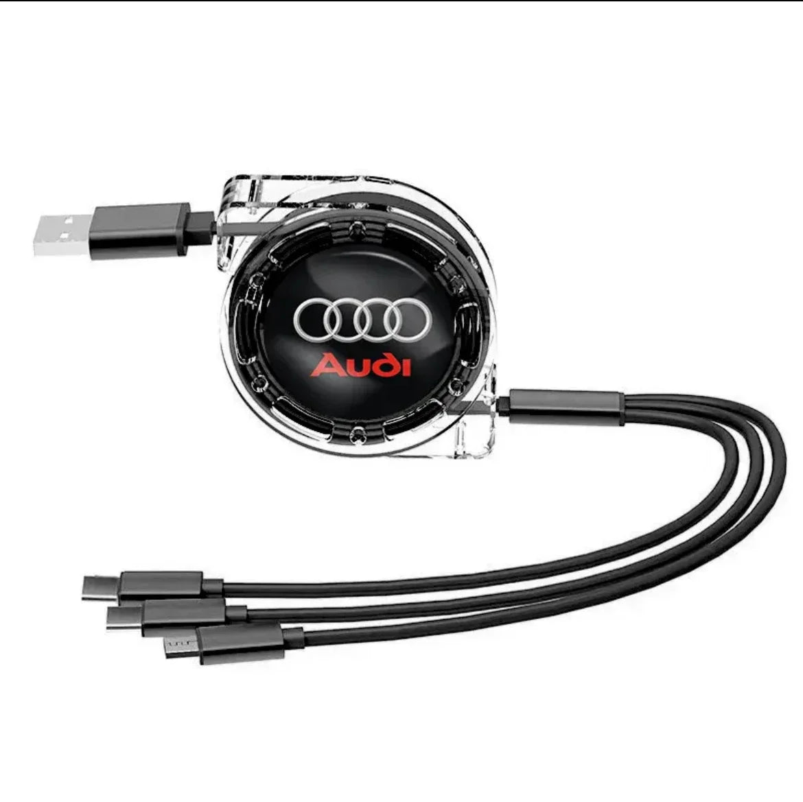 3 In 1 Micro USB Type C Charging Cable Multi Charger For Audi sline A1 A2 A3 A4 A5 A6 A7 A8 Q1 Q2 Q3 Q4 Q5 Q6 Q7 Q8 TT S5 B8