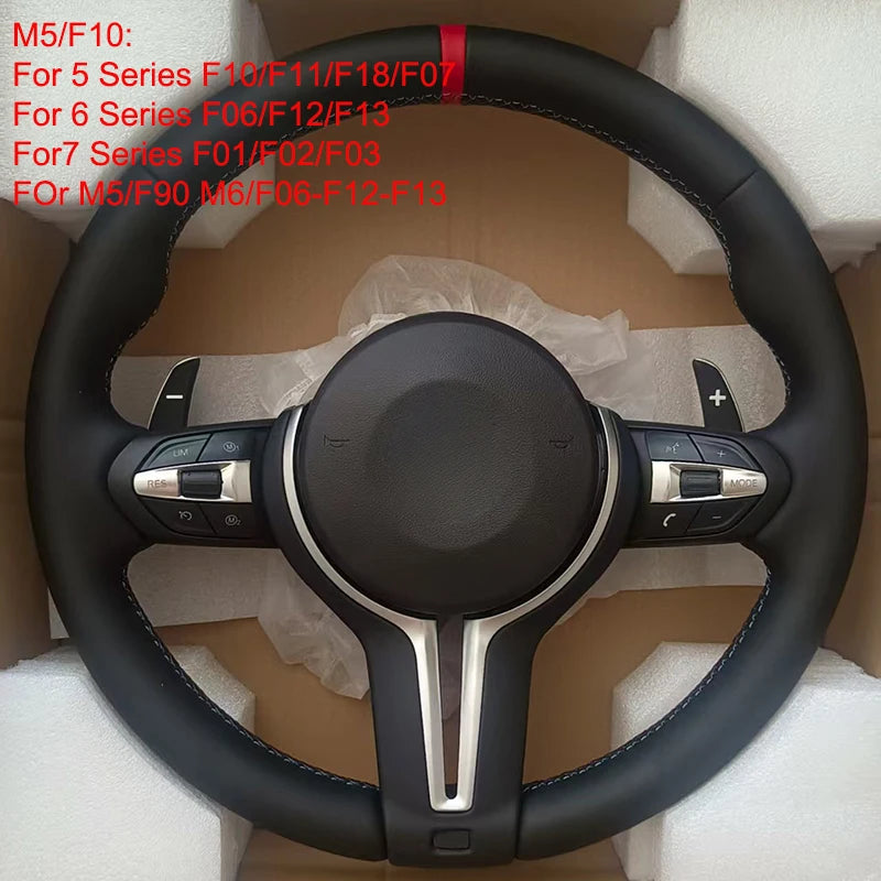 Interior Leather Steering Wheel For BMW 3 5 Series F10 F15 F20 F22 F30 F32 F36 F80 F82 M3 M4 M5 E90 E70 M Sport Steering Wheel
