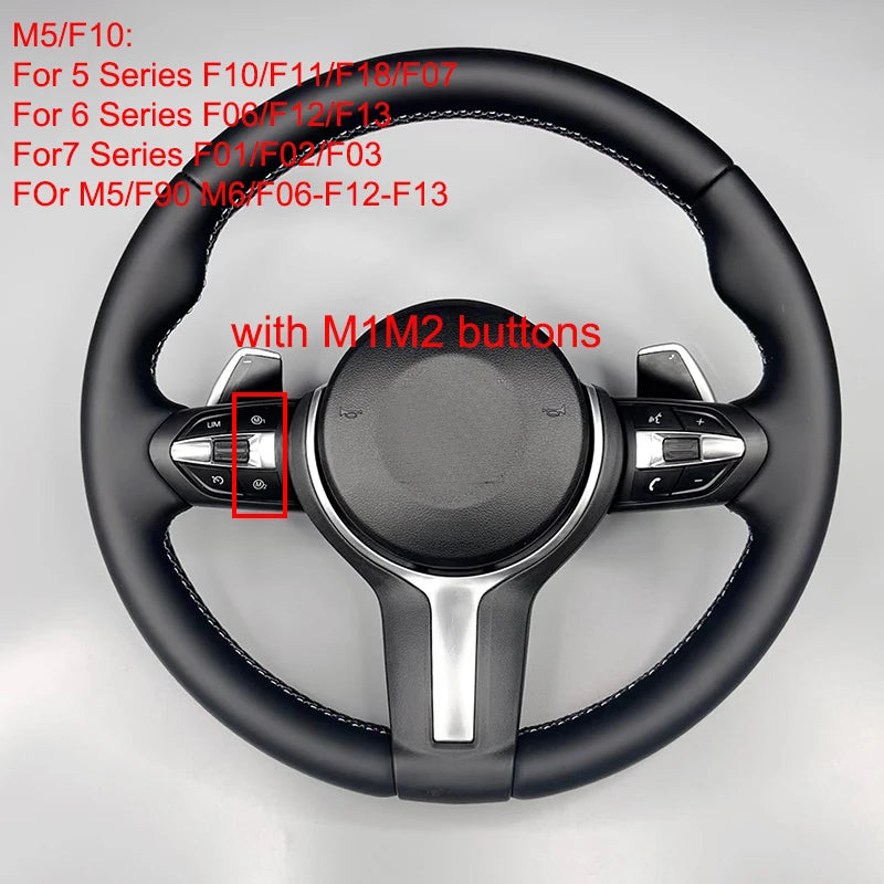 Interior Leather Steering Wheel For BMW 3 5 Series F10 F15 F20 F22 F30 F32 F36 F80 F82 M3 M4 M5 E90 E70 M Sport Steering Wheel