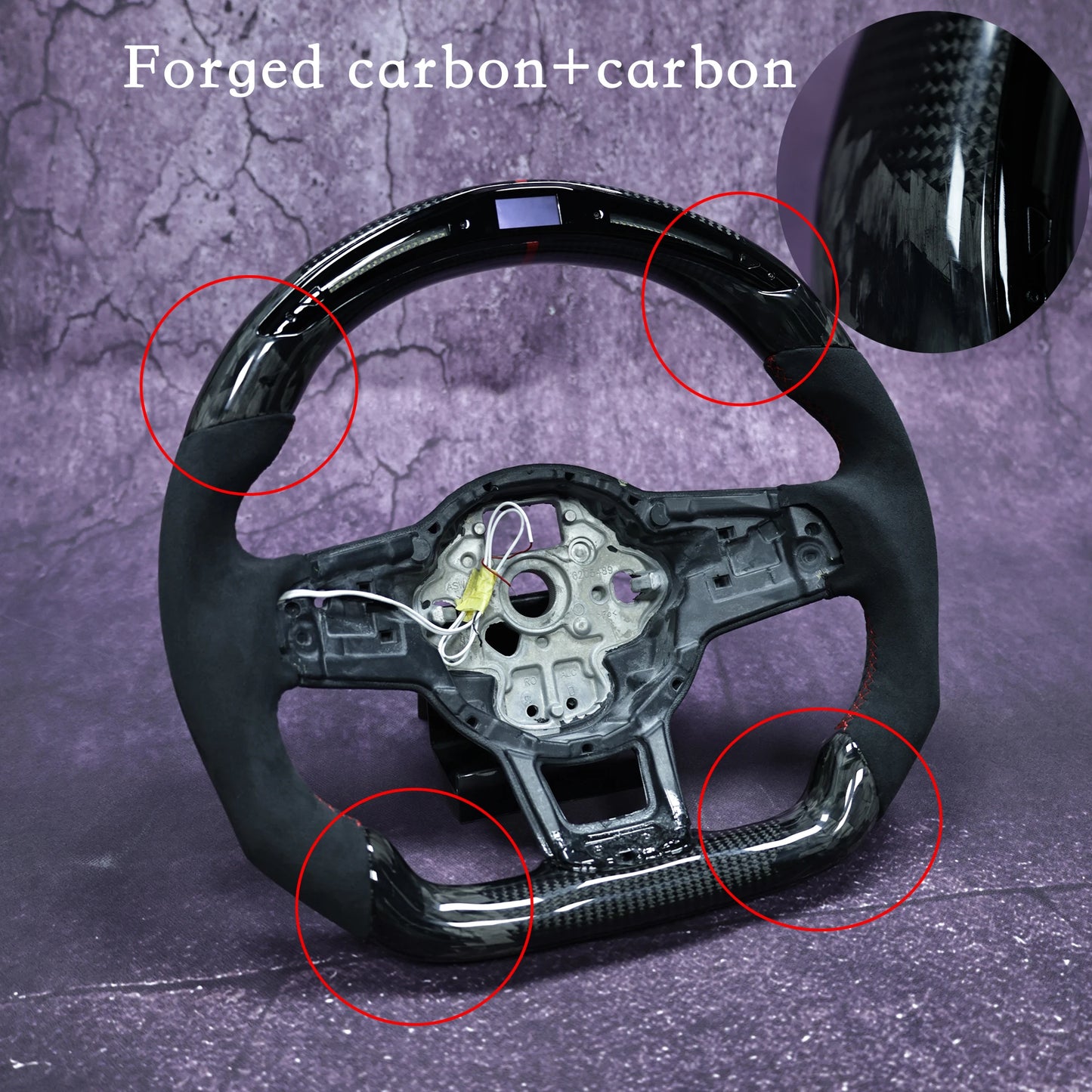 Fit For VW Carbon Fiber LED Steering Wheel Volkswagen Golf 7 MK7 Mk7.5 GTI Scirocco Polo GTS R Line  Customized Racing Wheel