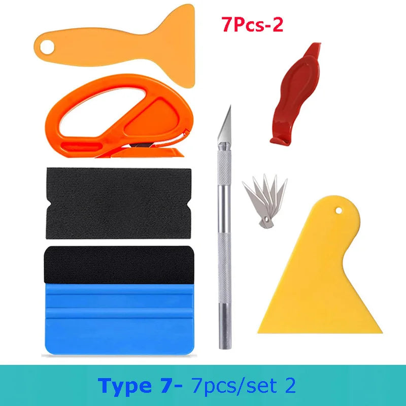 Car Wrapping Tools Kit Vinyl Scraper Cutter Film Squeegee Vinyl Spatulas Wrap Foil Tool Window Tinting Tools Car Accessories