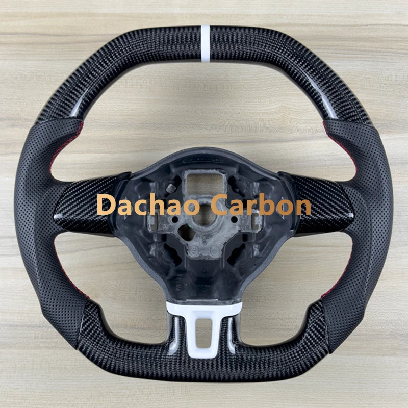 Real Carbon Fiber Steering Wheel For Volkswage VW Golf 6 6R GTI High Quality Leather Custom Style