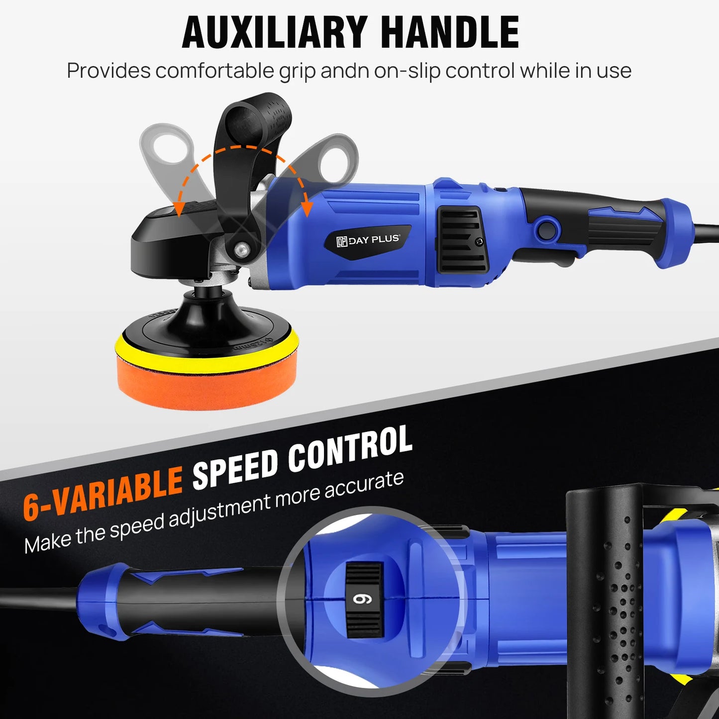 Polishers and Buffers, Electric Car Polisher Machine - Rotary Polishing Machine Kit with 6 Variable Speed Control.