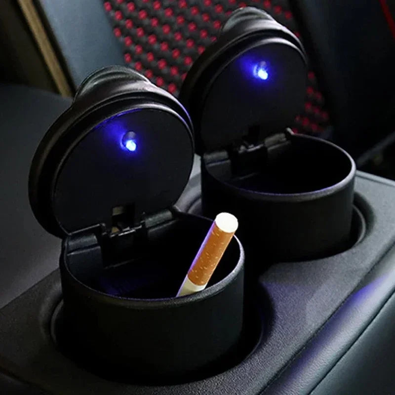 Portable Car LED Ashtray Garbage Storage Cup Cigarette Ashtray Holder Auto Interior Accessories Car LED Ash Tray Container