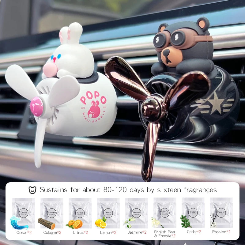 Bear pilot car air freshener flavor dog vent perfume diffuser fragrance scent  auto deroration acccessories aromatherapy auto