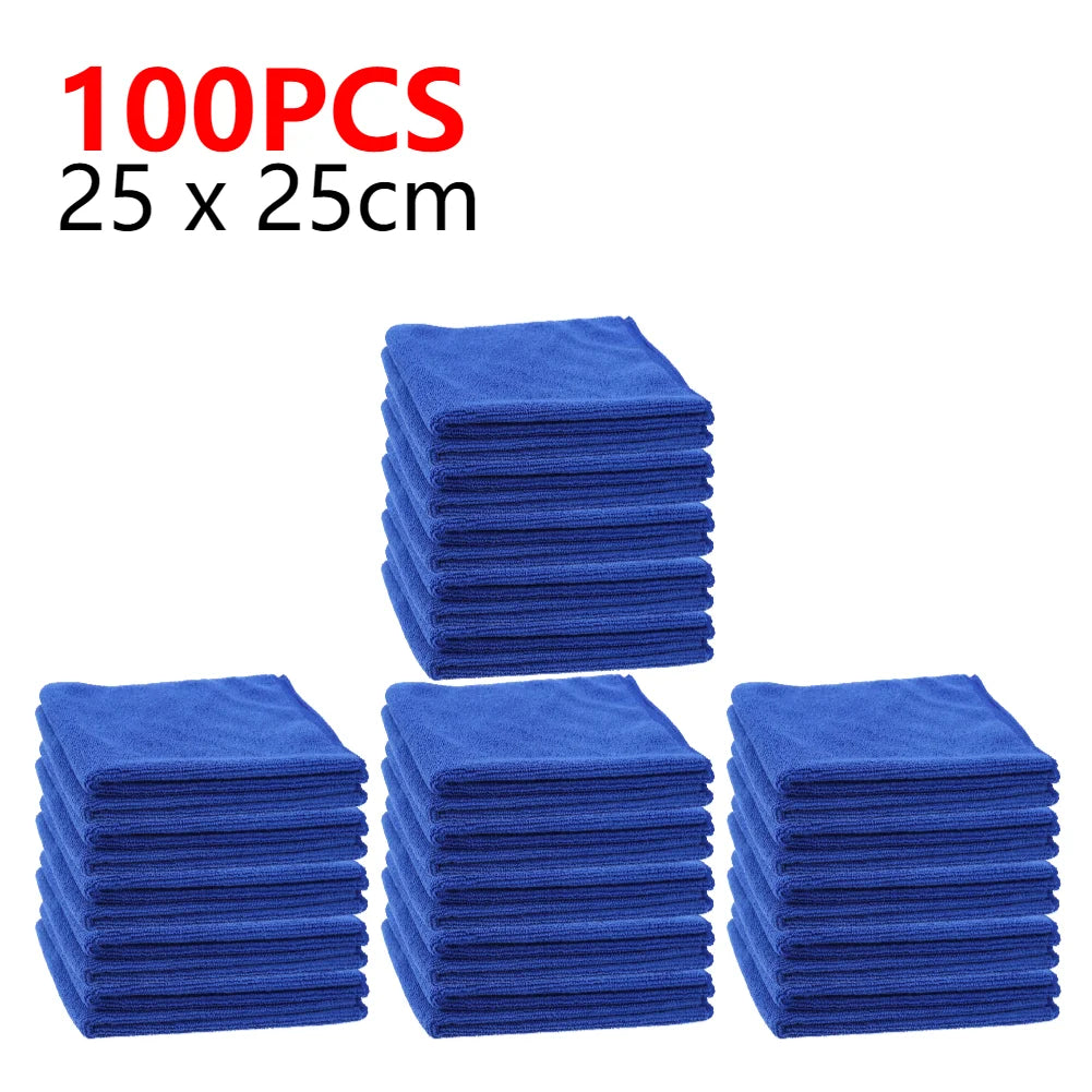 25-100PCS  Microfibre Cleaning Auto Soft Cloth Quick Dry Large Soft  25 x 25cm Car Wash Cloths Home Cleaning Micro Fiber Towels