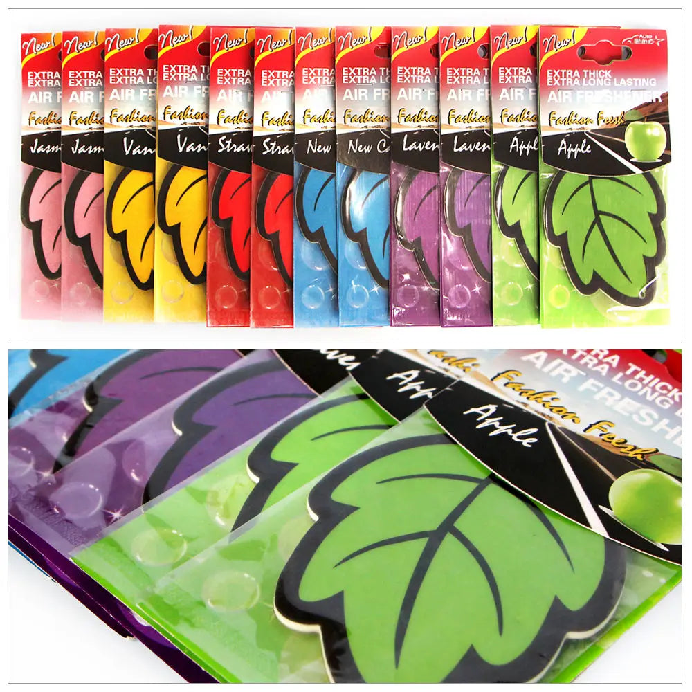 6PCS/3PCScar accessories interior Car Air Freshener Natural scented tea paper Auto Hanging Vanilla perfume fragrance Leaf Shape