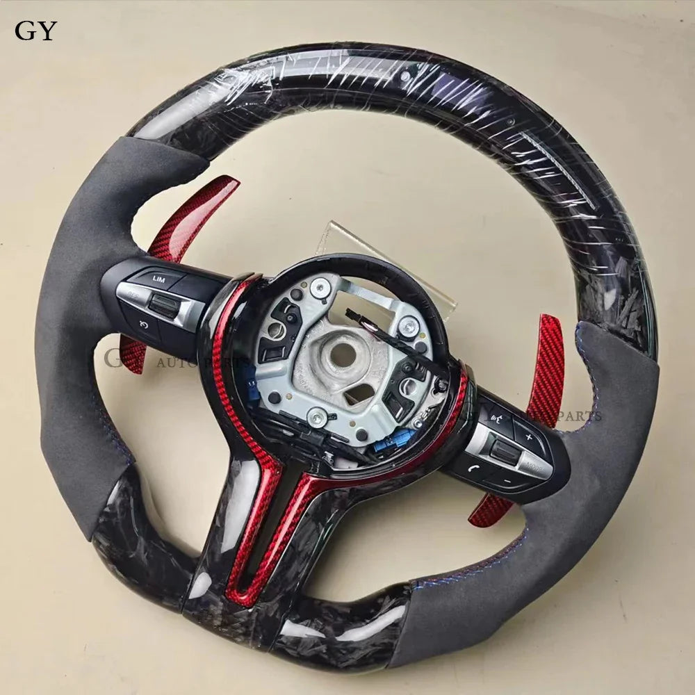 LED Steering Wheel Carbon Fiber Fit For BMW M1 M2 M3 M4 M5 M6 F30 F10 F15 F16 F32 F80 F82 3 4 5 6 X3 X5 Customized Sport Wheel