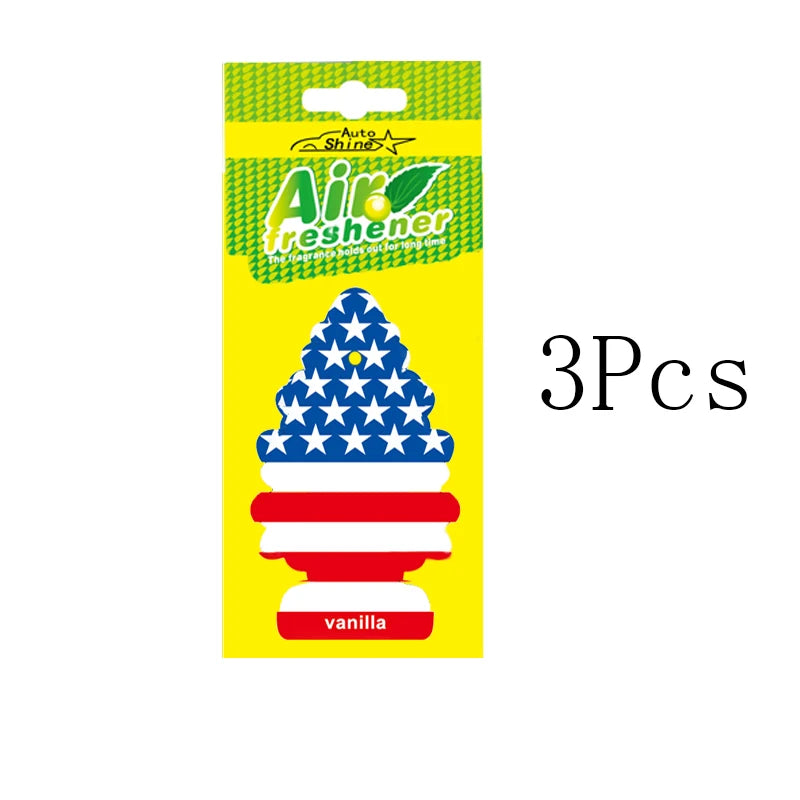 3-80pcs Christmas Tree Car Air Freshener Natural Scented Tea Paper Hanging Fragrance for Home and Auto Interior