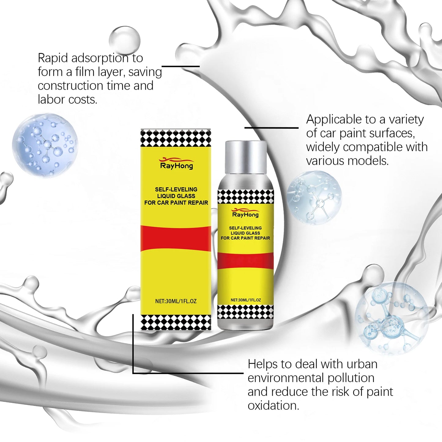 Car Paint Care Liquid Auto Graphene Ceramic Coating Crystal Polishing Waterproof Anti Scratch Hydrophobic Automotive Paint 30ml