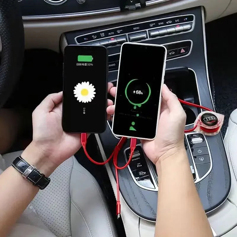 3 In 1 Micro USB Type C Charging Cable Multi Charger For Audi sline A1 A2 A3 A4 A5 A6 A7 A8 Q1 Q2 Q3 Q4 Q5 Q6 Q7 Q8 TT S5 B8
