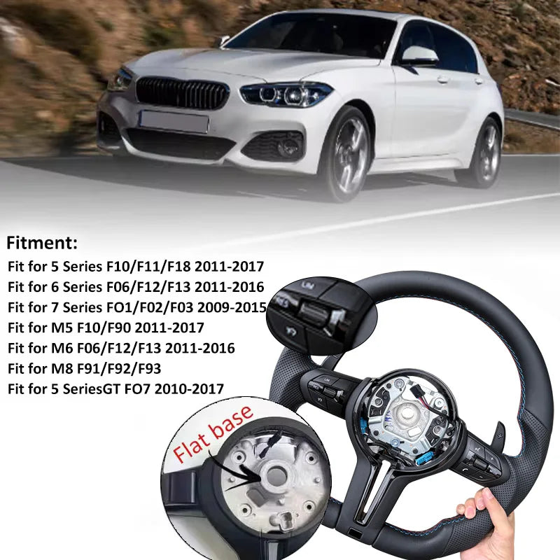 Suitable for BMW M3 M5 F10 F30 F20 F21 F22 F31 F32 F33 F34 F36 F15 F25 F26 F01 F07 modified all black warrior steering wheel