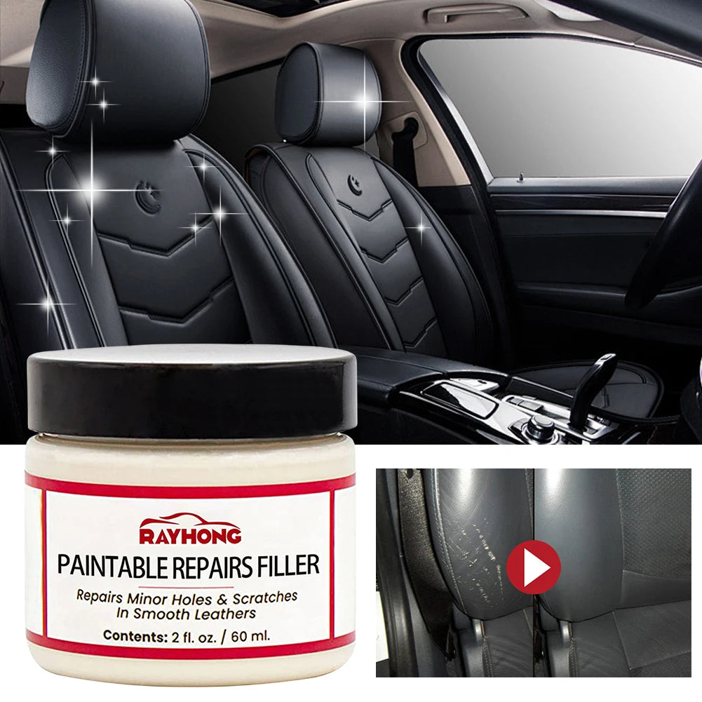 60/20ml Leather Repair Filling Paste Compound Leather Restoration Cream Auto Leather Car Repair Scratches Cracks Sofa Car Seat