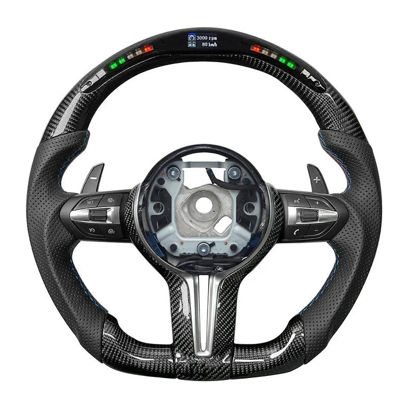 M performance Carbon Fiber LED Steering Wheel For BMW F30 F32 F36 F10 F20 F22 F06 F07 F15 F01 F80 F82 E46 E60 E90 M3 M4 M5 M6 M7