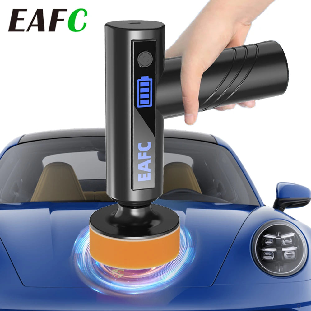 EAFC Car Polisher Handheld Wireless Polisher Car Polishing Waxing Machine Power Tool for Car Body Cleanig Waxing Repair