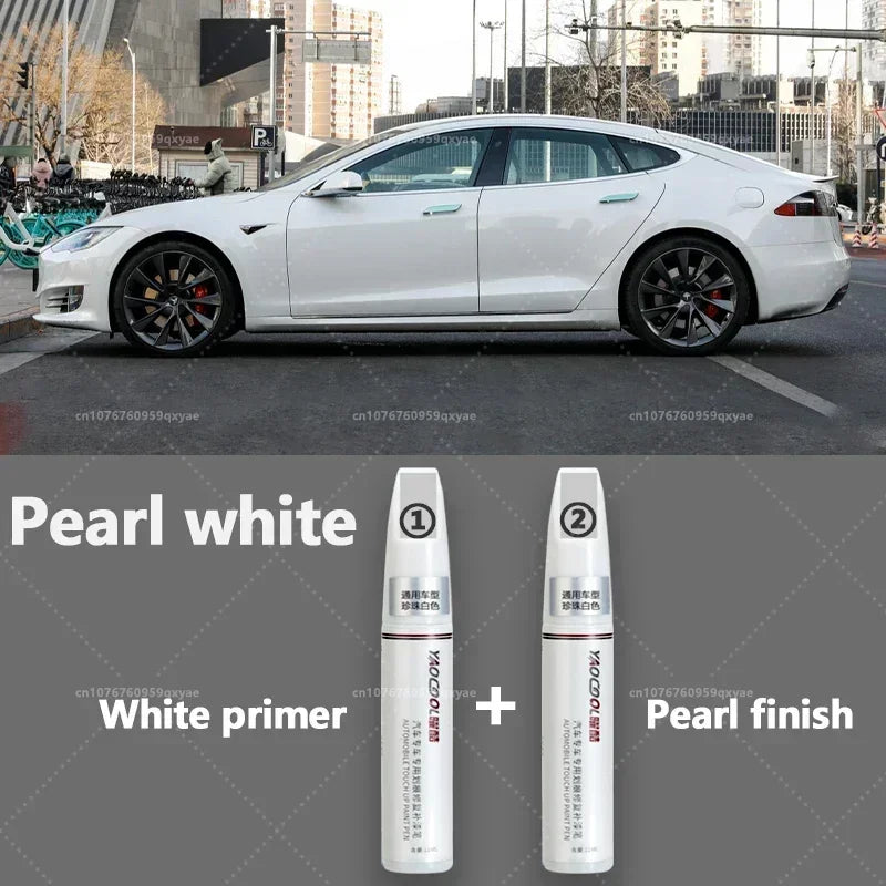 Suitable for Tesla paint retouching pen Pearl white deep sea Blue Tesla wheel repair special retouching pen set