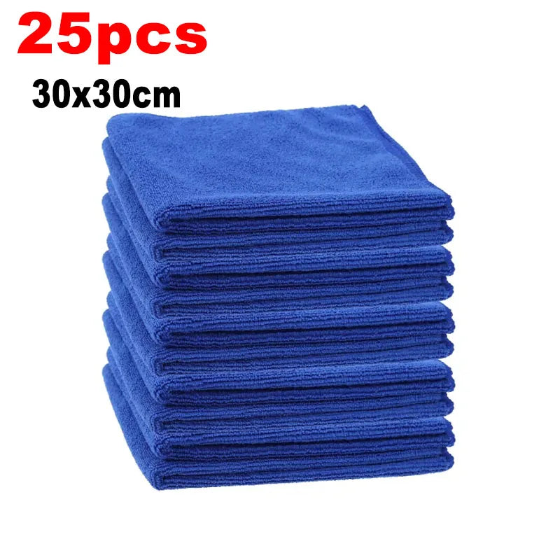 25-100PCS  Microfibre Cleaning Auto Soft Cloth Quick Dry Large Soft 30X30CM Car Wash Cloths Home Cleaning Micro Fiber Towels