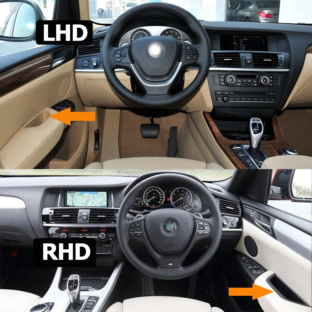 LHD RHD Interior Driver Door Pull Handle Armrest Panel Storage Box Cover For BMW X3 X4 F25 F26 2011 2012 2013 2014 2015 2016