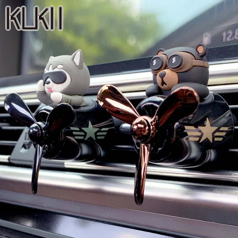 Bear pilot car air freshener flavor dog vent perfume diffuser fragrance scent  auto deroration acccessories aromatherapy auto