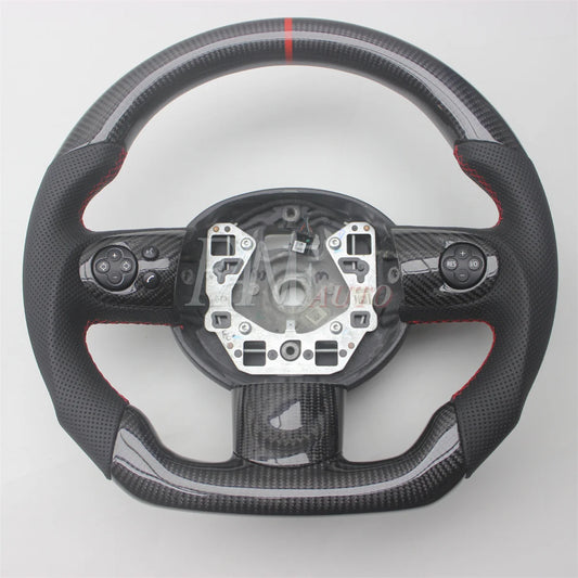 Replacement Real Carbon Fiber Steering Wheel with Leather for BMW MINI  R55 R56 R57 R58 R59 R60 R61
