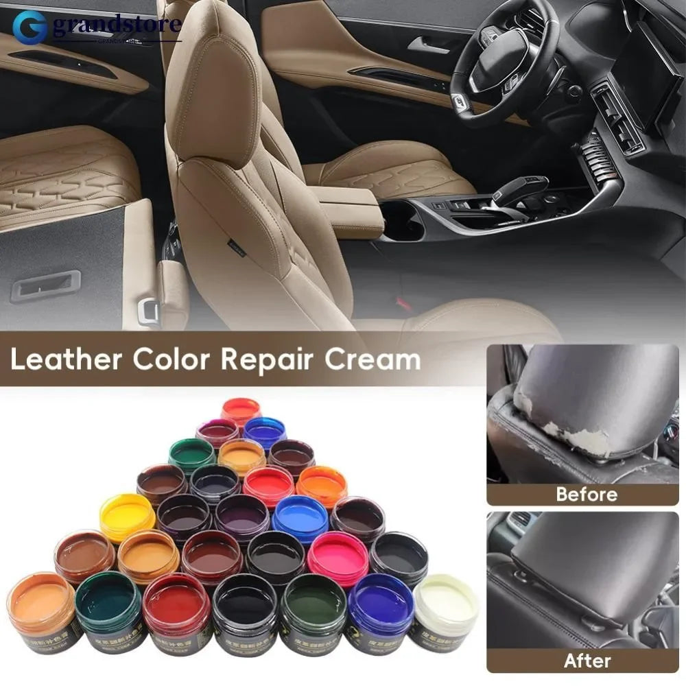 50ml Car Care Liquid Leather Repair Kit Auto Complementary Color Paste Car Seat Sofa Scratch Cracks Paint Care Cleaner 12 Colors