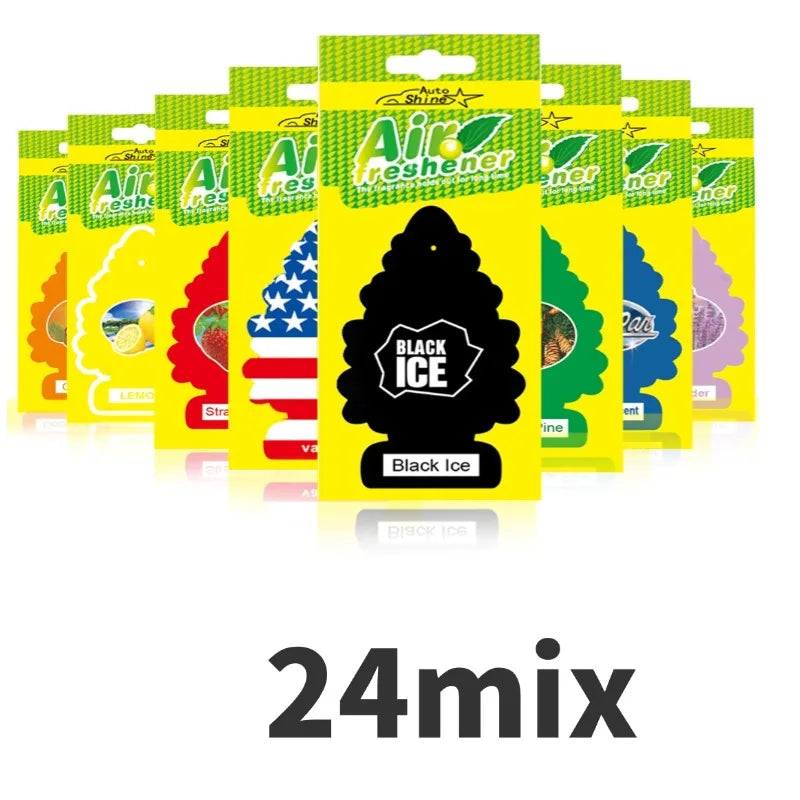 3-80pcs Christmas Tree Car Air Freshener Natural Scented Tea Paper Hanging Fragrance for Home and Auto Interior