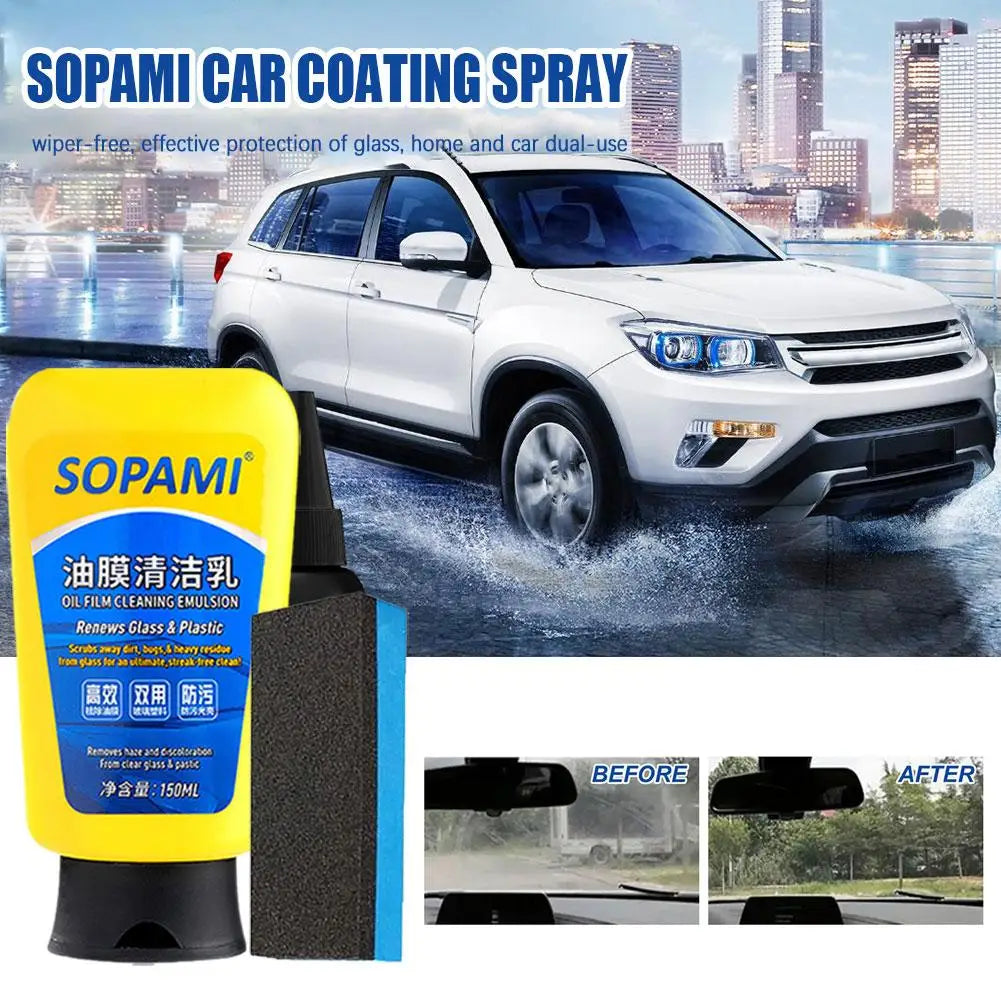 150ml Sopami Car Coating Spray, Sopami Oil Film Cleaning Emulsion Car Care Polish Renovator Product