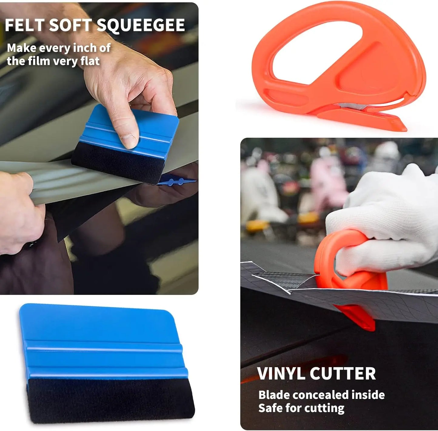 Car Wrapping Tools Kit Finish Line Vinyl Wrap Cutting Kit Window Film Tinting Tool Auto Foil Set Vinyl Tint Squeegee Scraper