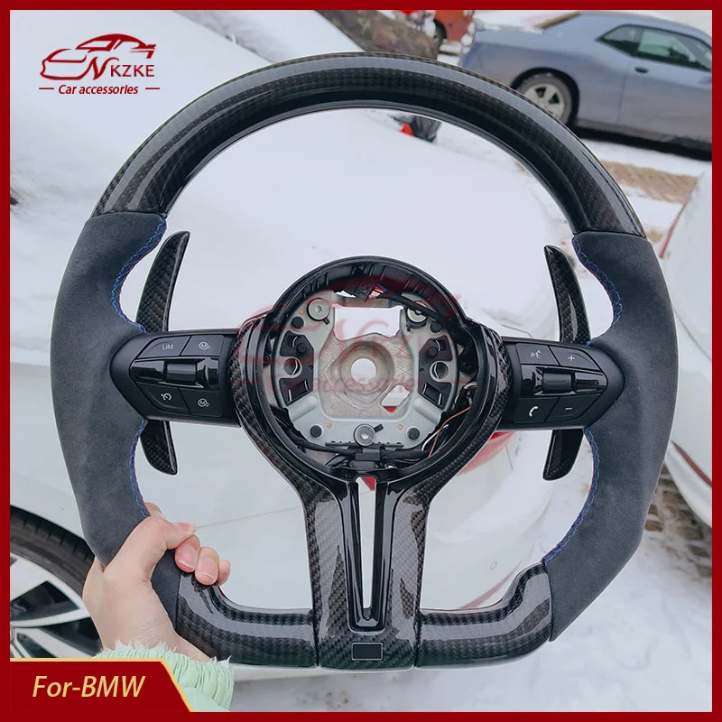 for BMW F30 F10 F31 F20 E90 adopts genuine carbon fiber and sports steering car accessories//M logo steering wheel is suitable