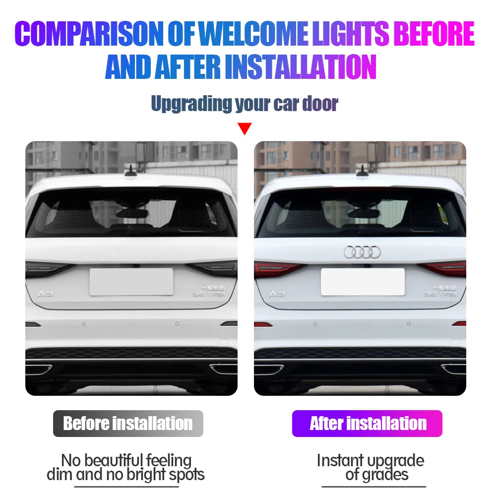 3D ABS Car Front Grille Rear Trunk 4 Ring Emblem Auto Decoration Accessories For Audi  A3 A5 A4L A4 A1 A6L A7 A7L Q3 Q5 Supercar