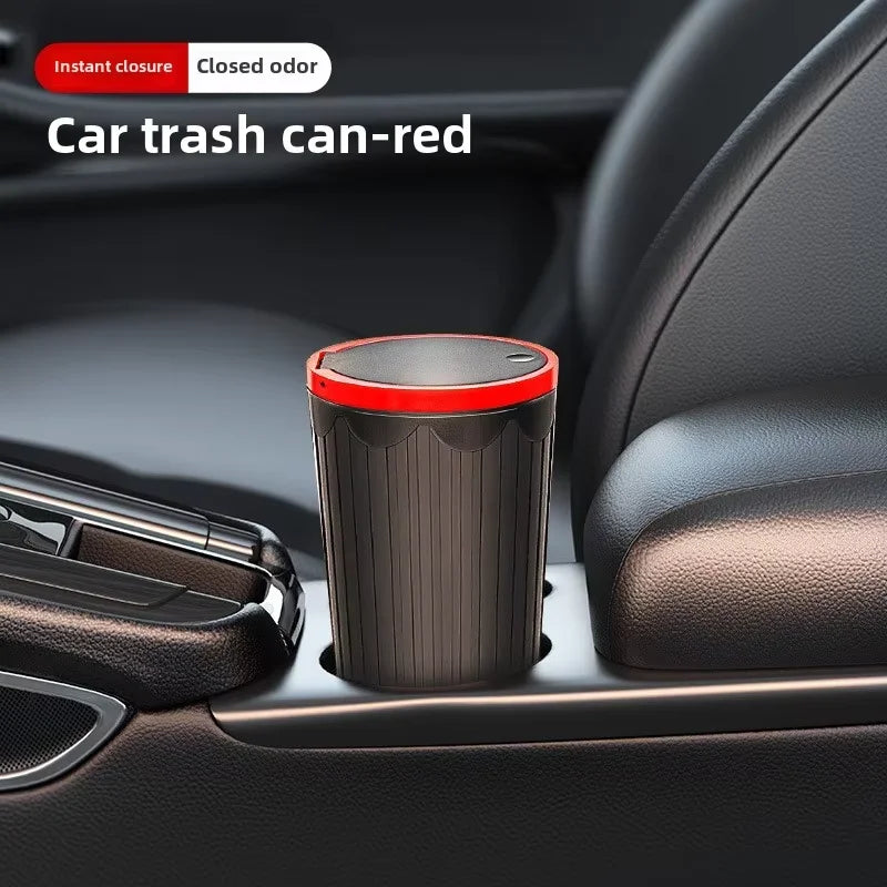 Car Trash Bin Can Mini Auto Dust Organizer Car Interior Rubbish Bag Garbage Container Storage Box Bucket Auto Accessories