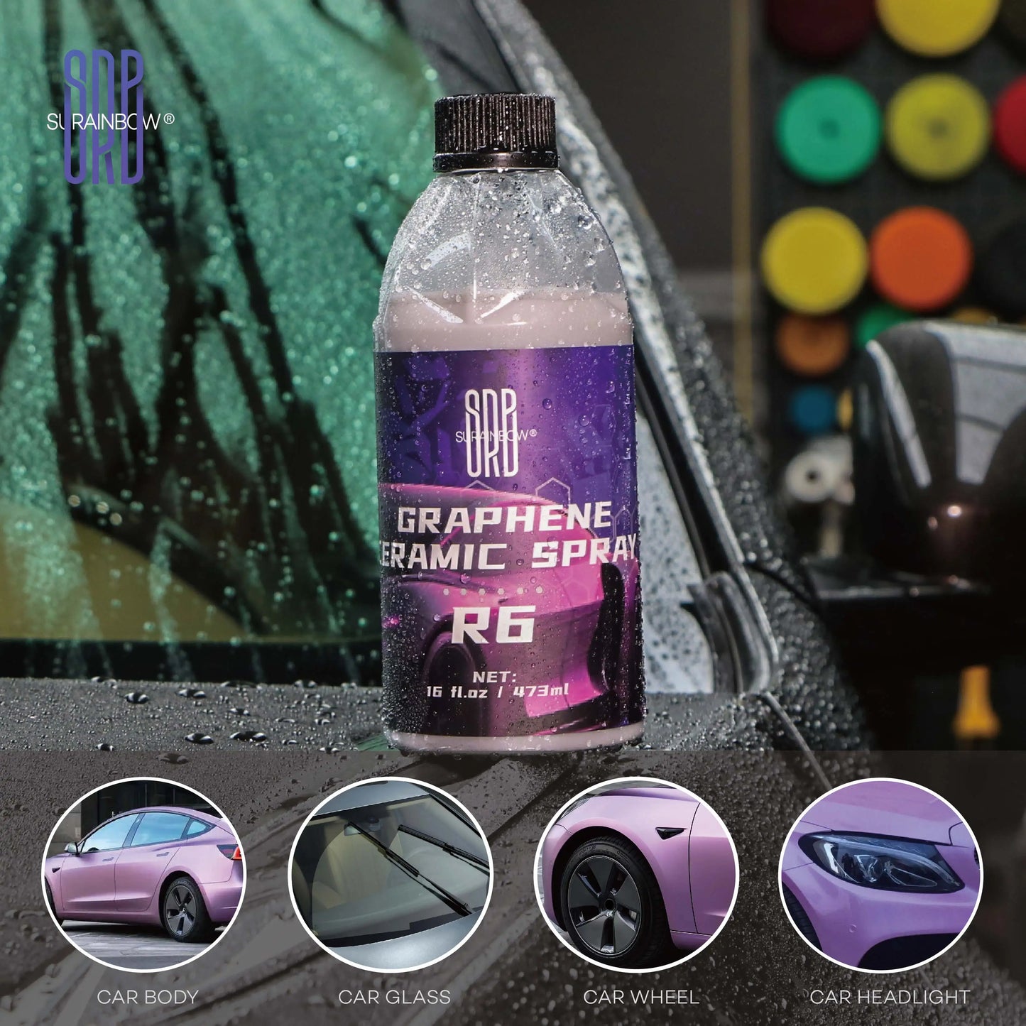 Graphene Ceramic Spray Coating- Sprayable Graphene Ceramic Coating for Cars | Adds Extreme Gloss,Depth,Shine & Protection,473 ML
